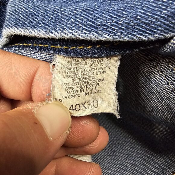 Vintage Lee Riders Jeans Mens 35x28 70s USA Made Straight Leg Work Heritage Read - Picture 8 of 16
